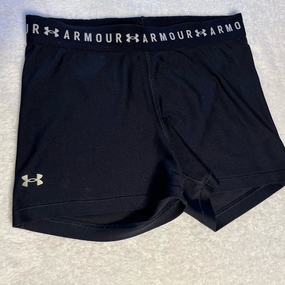 Under Armour Black Women's Performance Compression Shorts with Logo Waistband